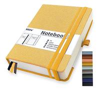 Mlife A5 Line Diario Ispessito, 360 Pagine E 100g/M² Carta Resistente All'Inchiostro, Quaderni Con Tasca Pieghevole Per Ufficio Scuola Casa Scrittura E Note (Giallo)