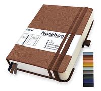 Mlife A5 Line Diario Ispessito, 360 Pagine E 100g/M² Carta Resistente All'Inchiostro, Quaderni Con Tasca Pieghevole Per Ufficio Scuola Casa Scrittura E Note (Marrone)