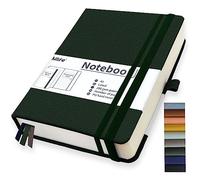 Mlife A5 Line Diario Ispessito, 360 Pagine E 100g/M² Carta Resistente All'Inchiostro, Quaderni Con Tasca Pieghevole Per Ufficio Scuola Casa Scrittura E Note (Verde)