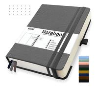 Mlife A5 Quaderno Puntinato,Taccuino con 360 Pagine E 100g/M² Carta Resistente All'Inchiostro, Quaderni Con Tasca Pieghevole Per Ufficio Scuola Casa Scrittura E Note(Grigio)