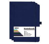 Mlife A6 Taccuino Foderato-3 Pack,Taccuino con 192 Pagine, Carta Spessa 80g/m² Resistente all'inchiostro, Quaderni con Copertina Rigida in PU, Tasca Interna, Banda Elastica, Journal & Diary