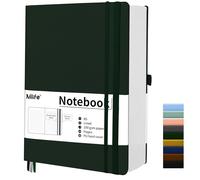 Mlife B5 Line Diario Ispessito, Taccuino con 300 Pagine, Carta Spessa 100g/m² Resistente all'inchiostro, Quaderni Con Tasca Pieghevole Per Ufficio Scuola Casa Scrittura E Note(Verde)