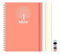 Mlife Notebook A4 foderato, 300 pagine a spirale, copertina rigida in PVC con stampa dell'albero della vita, carta resistente all'inchiostro 100g/M², per donne, uomini, 21 * 28cm -rosa