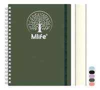 Mlife notebook B5 Foderato, 300pagine quaderno a spirale, copertina rigida in PVC con stampa dell'albero della vita, 100g/M² carta resistente all'inchiostro, per donne, uomini, 17,7x 25cm-verde