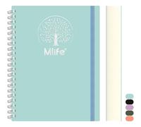 Mlife notebook B5 Foderato, 300pagine quaderno a spirale, copertina rigida in PVC con stampa dell'albero della vita, 100g/M² carta resistente all'inchiostro, per donne, uomini, 17,7x 25cm-blu