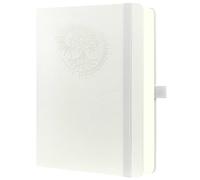 Mlife Quaderno A5 con motivo albero della vita - 360 pagine, carta da 100 g, copertina in PU, elastico, portapenne, 3 segnalibri - ideale per lavoro, studio e regalo (Bianco)