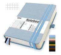 Mlife Quaderno A5 Quadretti, 360 Pagine E 100g/M² Carta Resistente All'Inchiostro, Quaderni Con Tasca Pieghevole Per Ufficio Scuola Casa Scrittura E Note(Azzurro)