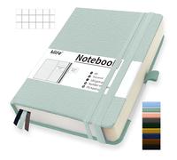 Mlife Quaderno A5 Quadretti, 360 Pagine E 100g/M² Carta Resistente All'Inchiostro, Quaderni Con Tasca Pieghevole Per Ufficio Scuola Casa Scrittura E Note(Blu Verde)