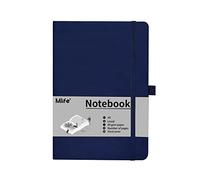 Mlife Taccuino Formato A5, 192 Pagine, Copertina Rigida Con Chiusura Elastica E Tasca Pieghevole (Blu)