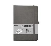 Mlife Taccuino Formato A5, 192 Pagine, Copertina Rigida Con Chiusura Elastica E Tasca Pieghevole (Grigio)