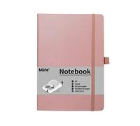 Mlife Taccuino Formato A5, 192 Pagine, Copertina Rigida Con Chiusura Elastica E Tasca Pieghevole (Rosa)