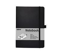 Mlife Taccuino Formato A5, 192 Pagine, Copertina Rigida Con Fascia Elastica Di Chiusura E Tasca Pieghevole (Nero)