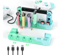MLIFEMFUL Switch Controller dock di ricarica compatibile con Nintendo Switch - Animal Crossing & Switch OLED Modello Joycon, interruttore stazione di ricarica carica fino a 6 pezzi Joycon con supporto