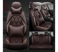 MLINGK Coprisedili Auto per Audi Q3 S-Line/Quattro/Sportback, Q5 in Vera Pelle Impermeabile e Traspirante - 5 Sedili, Ricambi Auto, Caffè Lusso