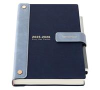 Mljtoyo Agenda 2025-2026 formato A5 pagina al giorno, copertina rigida, agenda annuale da luglio 2025 giugno 2026, pianificatore giornaliero mensile con penna, adesivi, tasca interna,Blue