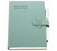 Mljtoyo Agenda 2026, un giorno per pagina, formato A5, da gennaio 2026 a dicembre 2026, una pagina per giorno, copertina rigida, con penna, adesivi, (ciano, A5)