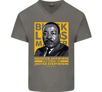 MLK Martin Luther King Black Lives Matter Maglietta In Cotone A V Per Uomo