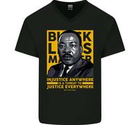 MLK Martin Luther King Black Lives Matter Maglietta In Cotone A V Per Uomo