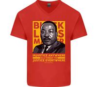 MLK Martin Luther King Black Lives Matter Maglietta In Cotone A V Per Uomo