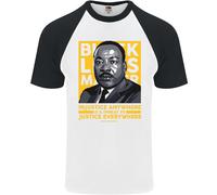 Mlk Martin Luther King Nero Vive Materia DA UOMO S/S Baseball T-Shirt