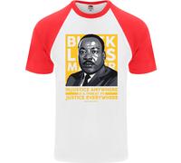 Mlk Martin Luther King Nero Vive Materia DA UOMO S/S Baseball T-Shirt