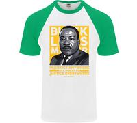 Mlk Martin Luther King Nero Vive Materia DA UOMO S/S Baseball T-Shirt