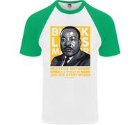 Mlk Martin Luther King Nero Vive Materia DA UOMO S/S Baseball T-Shirt