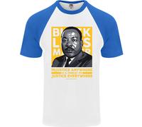 Mlk Martin Luther King Nero Vive Materia DA UOMO S/S Baseball T-Shirt