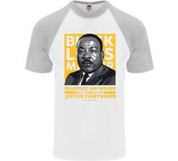 Mlk Martin Luther King Nero Vive Materia DA UOMO S/S Baseball T-Shirt