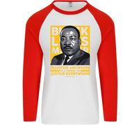 Mlk Martin Luther King Nero Vive Materia Uomo L/S Baseball T-Shirt