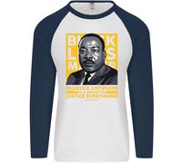 Mlk Martin Luther King Nero Vive Materia Uomo L/S Baseball T-Shirt