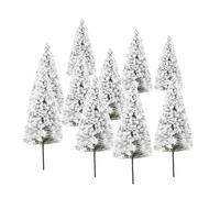 MLKCYCMTS Diorama Scenery Kit, 10 pezzi modello di alberi di pino in miniatura bianco neve alberi inverno foresta treno ferrovia layout paesaggio diorama scenario OO scala (stile A, 8 cm)