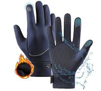 MLKLDOU Guanti termici per uomo e donna, guanti da ciclismo impermeabili e touchscreen, anti inverno, sottili, guanti termici touch screen, per guida all'aperto, ciclismo, corsa, escursionismo (blu,
