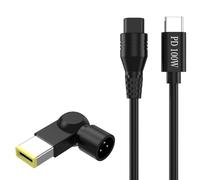 Mllepjdh 1 cavo di ricarica veloce PD da 100 W USB C a 3 pin con adattatore quadrato per computer portatili e dispositivi elettronici, adattatore di ricarica a punta quadrata