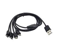 Mllepjdh 4 in 1 USB maschio a micro USB maschio multi cavo di ricarica, 100 cm/39,37 pollici totale lungo, 4 dispositivi micro USB ricarica contemporaneamente, nero