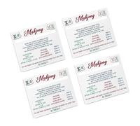 Mllepjdh 4Pcs Clear Mahjong Rule Reference Card Regole Helper Reader Scratch Acrilico Mahjong Line Finder Enduring Card Guide con nome