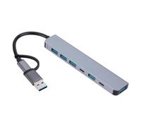 Mllepjdh 7 in 1 Adattatore UsbC Multiport TypeC Adattatore Hub UsbC con 2 porte TypeC 5 USB 2 Tipo C Porte Hub per laptop