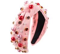 Mllepjdh Accessorio per fascia annodata alla moda con dettagli scintillanti, elegante fascia di perle per capelli da donna ornamento alla moda come descritto