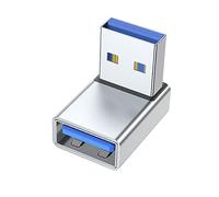 Mllepjdh Adattatore USB maschio a femmina a 90 gradi USB 3.0 maschio a femmina adattatore a gomito dati per connettore PC portatile adattatore USB 3.0 90 gradi maschio a femmina, argento