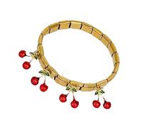 [Mllepjdh] Bracciale portatile in acciaio inossidabile unico stile fragola e ciliegia per regalare una persona alla moda