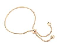 Mllepjdh Bracciale Regolabile a Catena a Serpente con Perline Lisce Chiusura Scorrevole Flessibile Piena Resistenza Gioielli in Rame per Donna Bracciale alla in Rame con Perline