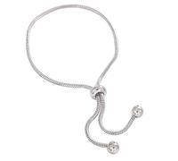 Mllepjdh Bracciale Regolabile a Catena a Serpente con Perline Lisce Chiusura Scorrevole Flessibile Piena Resistenza Gioielli in Rame per Donna Bracciale alla in Rame con Perline
