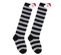 Mllepjdh Calze Natalizie Per Bambini Sopra Ginocchio Da Festival Lunghe Elastiche E Traspiranti Babbo Natale Da 6 A 10 Anni Calzini Sopra Ginocchio