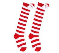 Mllepjdh Calze Natalizie Per Bambini Sopra Ginocchio Da Festival Lunghe Elastiche E Traspiranti Babbo Natale Da 6 A 10 Anni Calzini Sopra Ginocchio