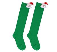 Mllepjdh Calze Natalizie Per Bambini Sopra Ginocchio Da Festival Lunghe Elastiche E Traspiranti Babbo Natale Da 6 A 10 Anni Calzini Sopra Ginocchio