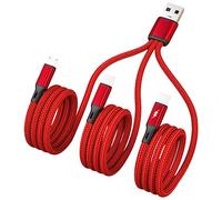 Mllepjdh Cavo di ricarica multiplo intrecciato 3 in 1 Cavo USB multiplo Cavo di ricarica con connettore micro USB di tipo C Cavo di ricarica 3 in 1
