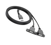 Mllepjdh Cavo sdoppiatore USB a Y, da USB maschio a 2 femmina, con foro per vite di fissaggio facile estendere le porte USB per cavo di ricarica, hub USB per la ricarica