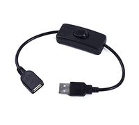 Mllepjdh Cavo USB da 30 cm con interruttore ON/OFF prolunga adattatore a levetta per lampada USB Ventilatore USB Linea di alimentazione Cavo di prolunga USB, nero