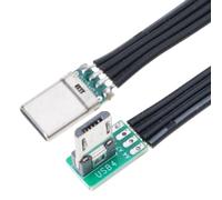 Mllepjdh Cavo USBC sottile a nastro USB TypeC 90 gradi angolato fino a MicroUSB cavo per dati e ricarica