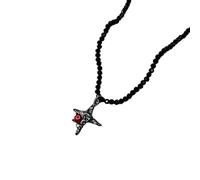 [Mllepjdh] Collana in cristallo nero a tema scuro per le donne mette in risalto il fascino del cuore e della farfalla